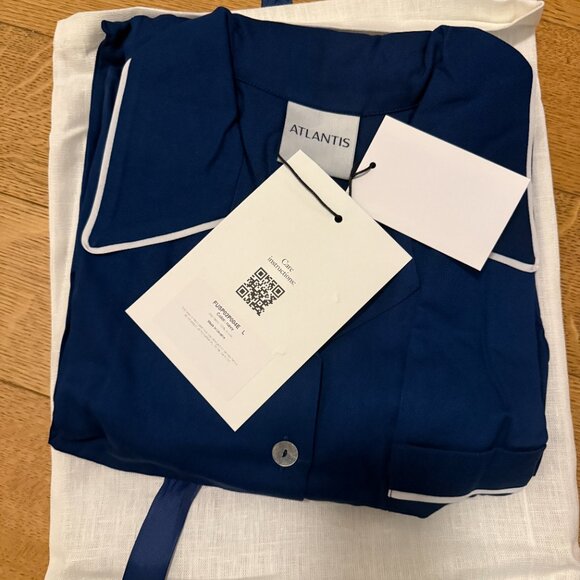 SLEEPER Finnegan Unisex Pajama Shirt and Pants Set in Navy NWT - Picture 5 of 8